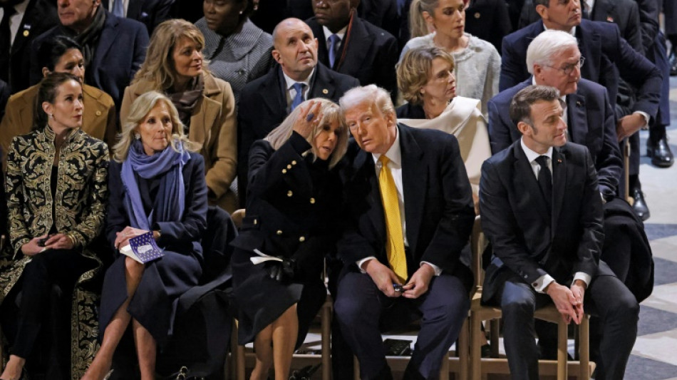 French first lady helps keep Trump, Bidens apart at Notre Dame